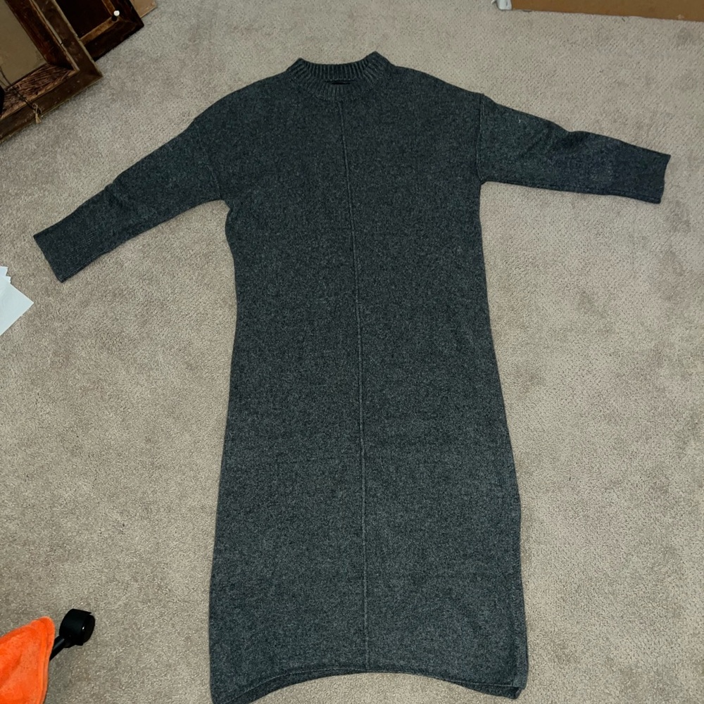 ASOS DESIGN seam front knitted midaxi dress charcoal